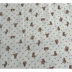 Vtg Teddy Bears on Ivory Cranston Christmas Quilt Fabric Holly Ivy Xmas 1yd 34"